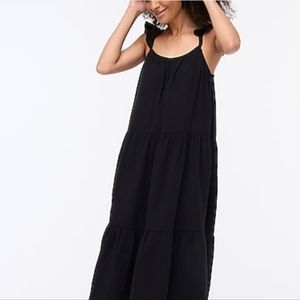 RUFFLE-STRAP GAUZE MAXI DRESS
